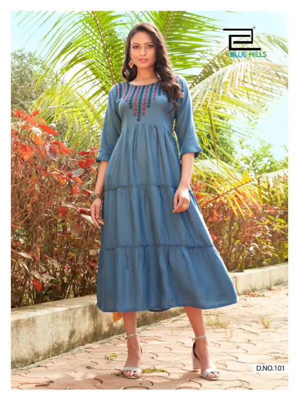 Blue Hiils Celebration 1-Rayon-With-Embroidery-Kurti